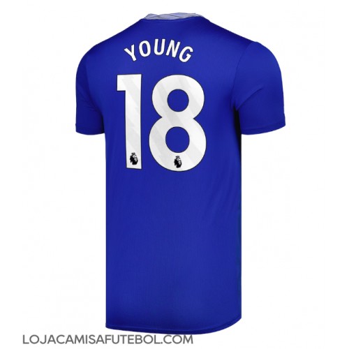 Camisa de Futebol Everton Ashley Young #18 Equipamento Principal 2024-25 Manga Curta